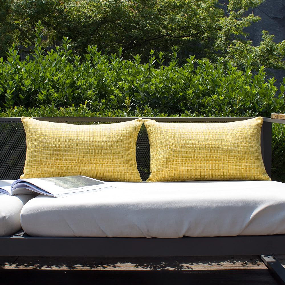 Premium Outdoor Waterproof Throw Pillow cover and Insert 2 sizes bright colors