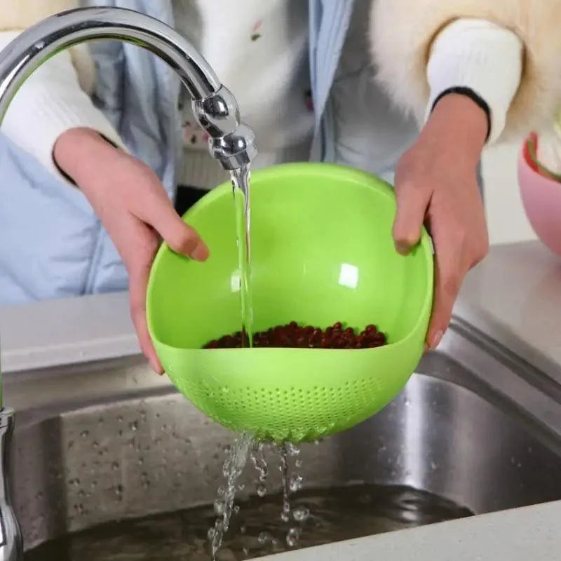 2PCS Nordic Food Grade Plastic Rice Beans Peas Washing Filter Strainer Basket Sieve Drainer Cleaning Gadget Food Grade Plastic Rice Beans Peas Washing Filter Strainer Basket Sieve Drainer Cleaning Gadget Kitchen Accessories