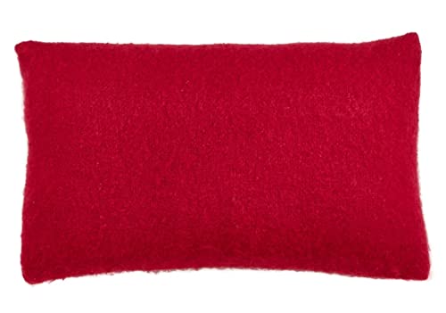Fennco Styles Solid Faux Mohair Decorative Throw Pillow 18" W x 18" L - Soft Cushion for Home, Couch, Living Room, Bedroom and Office Décor