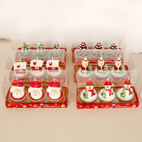 3pcs Christmas Children's Candle Christmas Tealight Candles Handmade Delicate Santas Snowman Acorn Tree Candles For Christmas Home Decoration Gifts Decoration Set Christmas Eve Party Decoration Hang Decorations For Home Noel Natal New #12