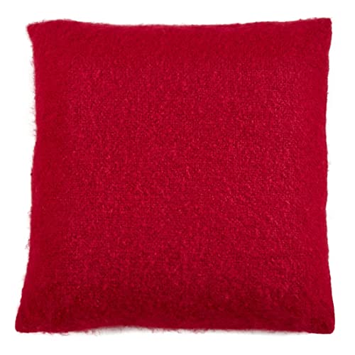 Fennco Styles Solid Faux Mohair Decorative Throw Pillow 18" W x 18" L - Soft Cushion for Home, Couch, Living Room, Bedroom and Office Décor