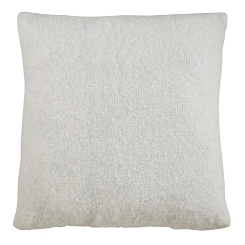 Fennco Styles Solid Faux Mohair Decorative Throw Pillow 18" W x 18" L - Soft Cushion for Home, Couch, Living Room, Bedroom and Office Décor