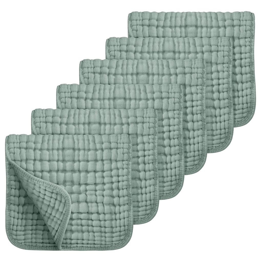 Muslin Burp Cloths, Cotton, Large 25x50cm, Extra Soft & Absorbent, 6-Pack Baby Burping Cloth For Boys & Girls  9 Color Options