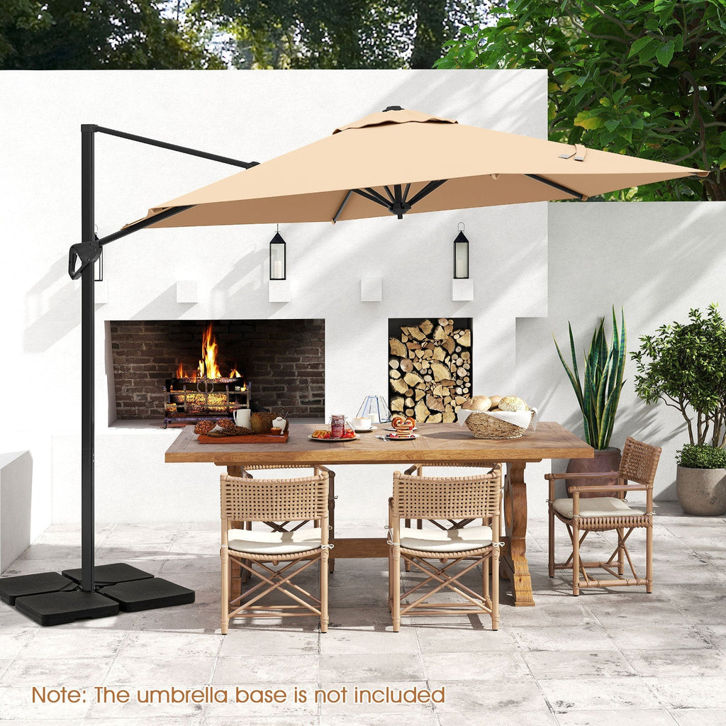 9 FT Cantilever Patio Umbrella with Vented Top and Sun-Protective Canopy