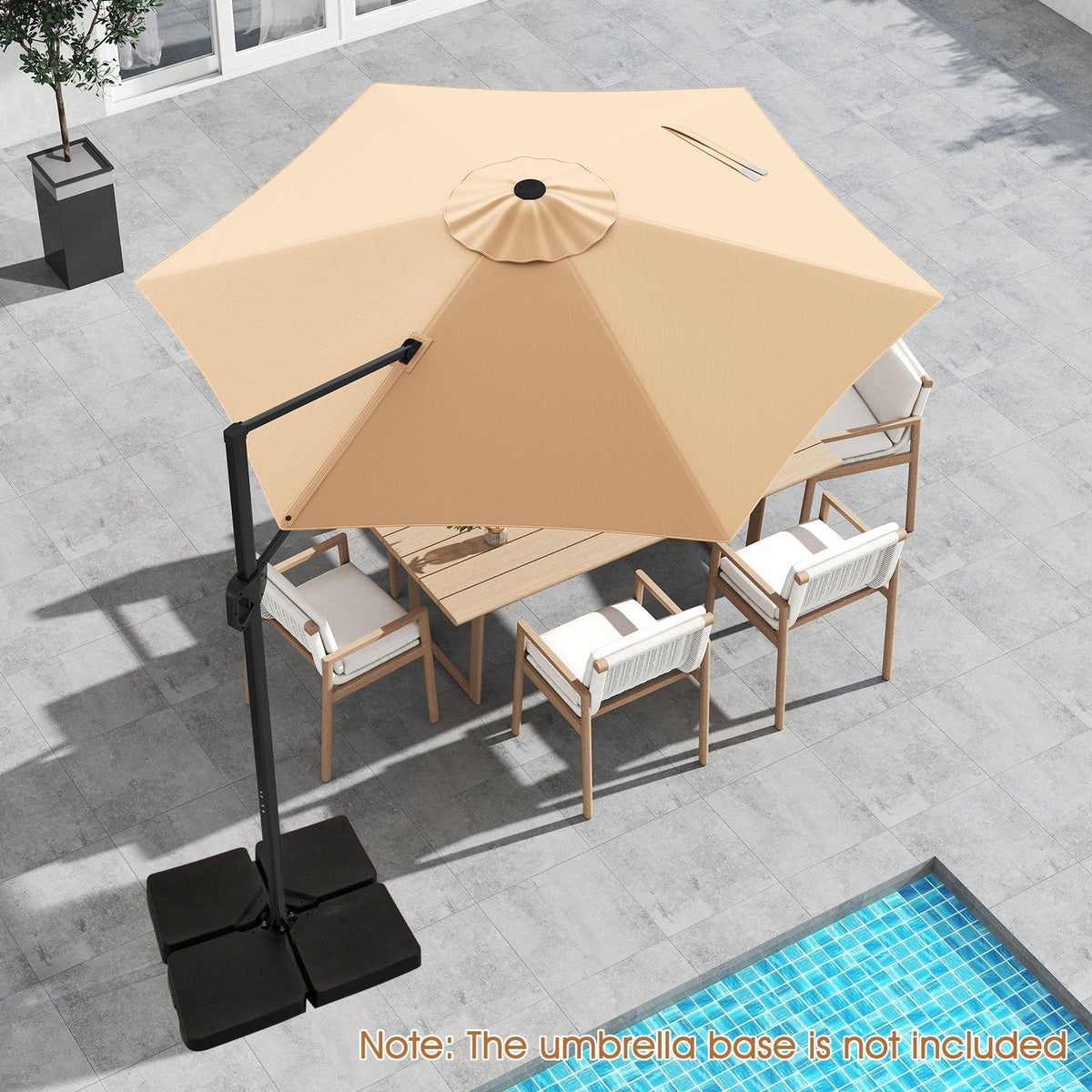 9 FT Cantilever Patio Umbrella with Vented Top and Sun-Protective Canopy