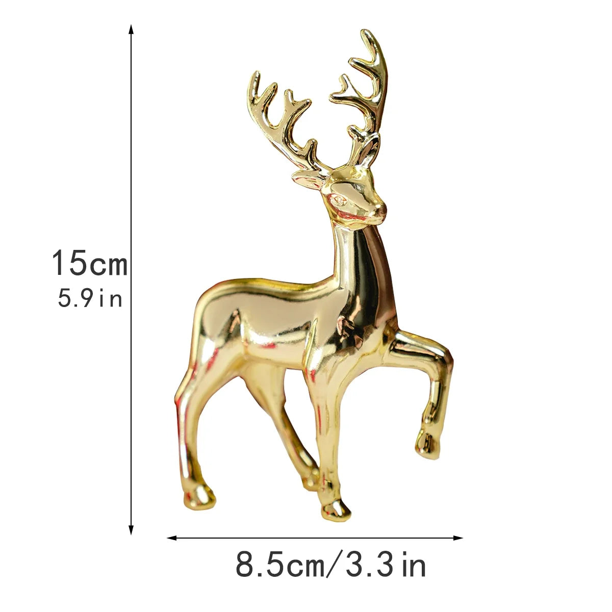 Gold Deer Statue Reindeer Figurines Resin Elk Sculpture Living Room Luxury Home Decor Christmas Decoration Tabletop Ornaments