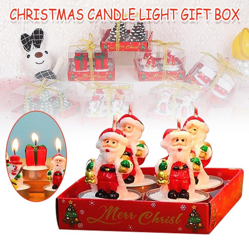 Christmas Candle Themed Festival Ornament Christmas Tea light Candles Handmade Delicate Santa Claus Snowman Pine Cones Christmas Tree Candles Christmas Home Decorations Decorative Cartoon Shaped Candle Home Decor