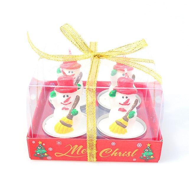 Christmas Candle Themed Festival Ornament Christmas Tea light Candles Handmade Delicate Santa Claus Snowman Pine Cones Christmas Tree Candles Christmas Home Decorations Decorative Cartoon Shaped Candle Home Decor
