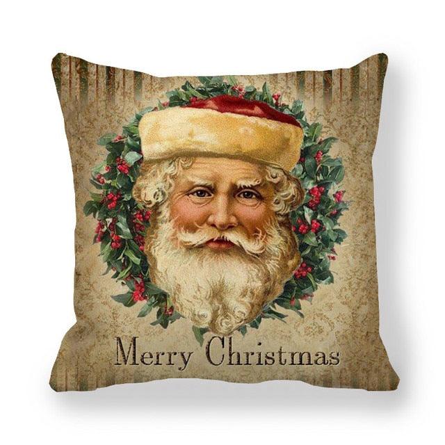 Christmas Ornaments Merry Christmas Decorations Throw Pillow Covers Santa Claus Snowman Merry Christmas Decorative Pillow Cases Home Decor Navidad Home Decor Cushion Cover Happy New Year 2022 45x45CM