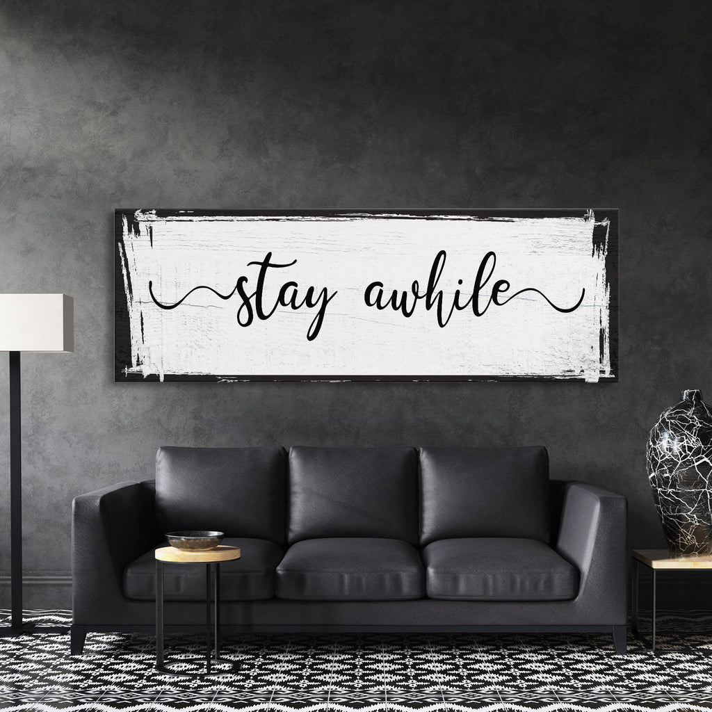 Stay awhile sign, Stay Awhile Canvas Print, Living Room Signs, Living room wall decor, Entryway Wood sign, wooden signs, Mothers Day gifts