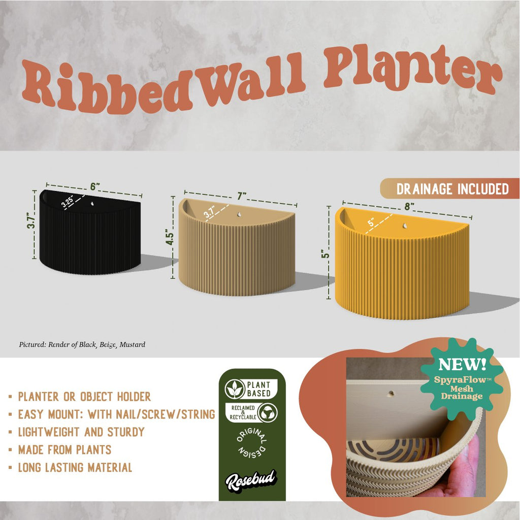 Ribbed Wall Planter