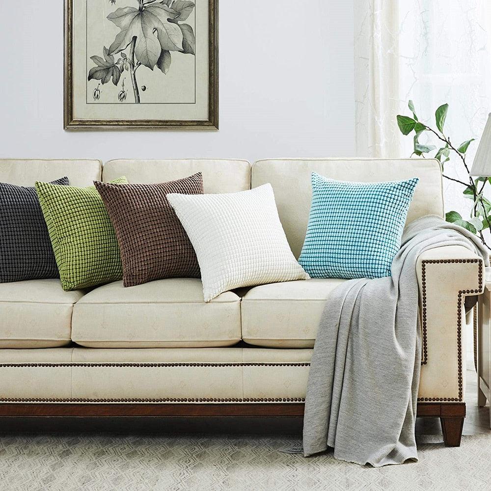 Soft Polyester Cushion Cover Corn Striped Pillow Cozy Throw Pillow Covers Cases for Couch Bed Sofa Ultra Soft Striped Cover Nordic Home Decor Throw Pillow Case Car Living Room Autumn Decoration